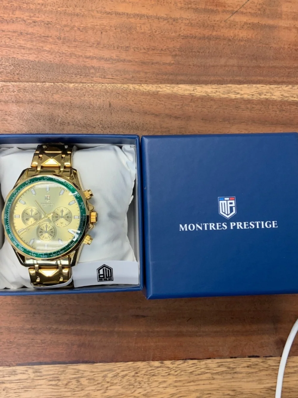 NEW Montres Prestige X 44.5mm Invicta Men's Watch MPW-0339 Gold w Green trim